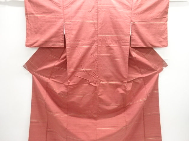 JAPANESE KIMONO / SILK / HAND WOVEN TSUMUGI / STRIPE